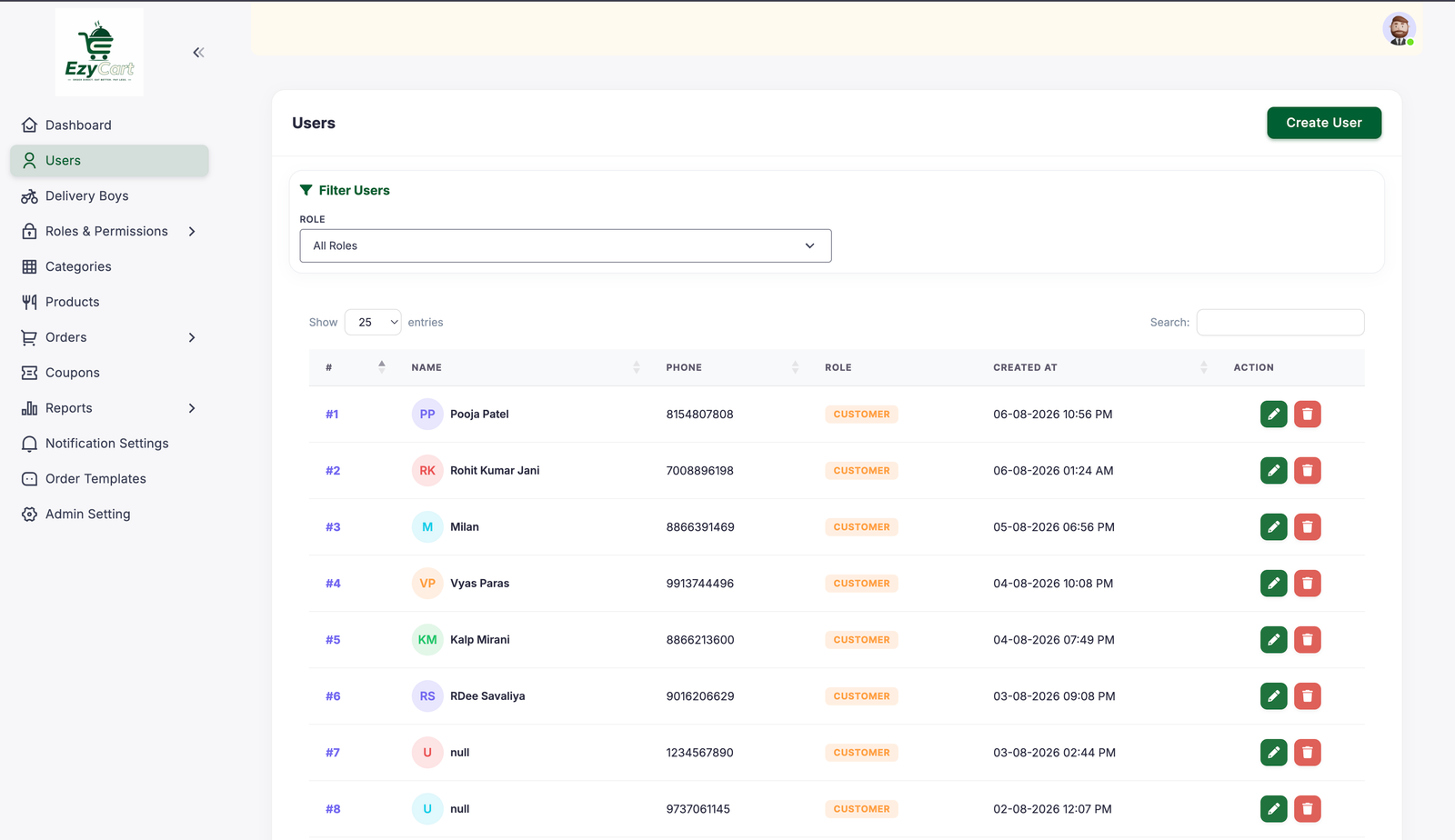Admin Screen 2